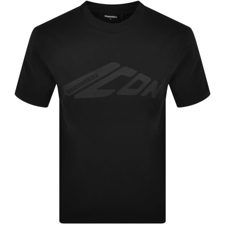 国内発送☆送関込【DSQUARED2】 Black T-Shirt Dsquared2 - Black T-shirt with 